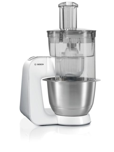 Кухненски робот Bosch MUM54251, Kitchen machine, MUM5, 3D PlanetaryMixing 900 W, add. Plastic blender, Meat mincer, Citrus press, White - Silver