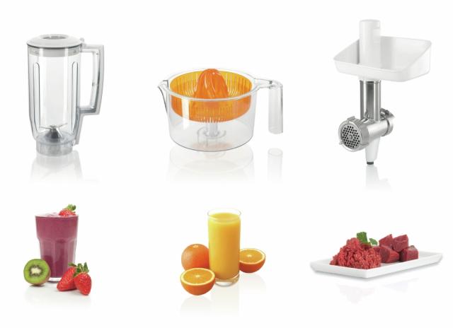 Кухненски робот Bosch MUM54251, Kitchen machine, MUM5, 3D PlanetaryMixing 900 W, add. Plastic blender, Meat mincer, Citrus press, White - Silver