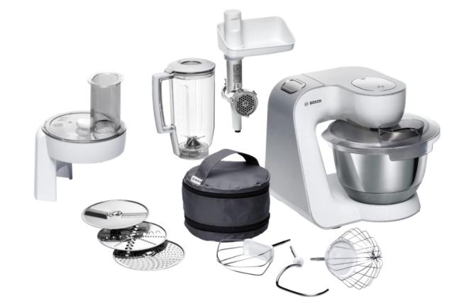Кухненски робот Bosch MUM58231, Kitchen machine, MUM5, 3D Planetary Mixing 1000 W, add. Plastic blender, Meat mincer, White - Silver