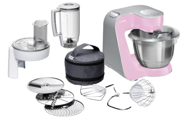 Кухненски робот Bosch MUM58K20, Kitchen machine, MUM5, 1000 W, 3D PlanetaryMixing, add. Plastic blender, Pink-Silver