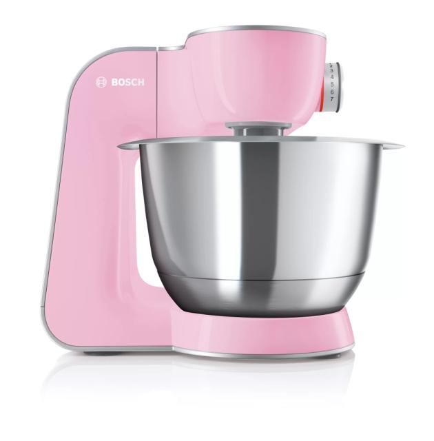 Кухненски робот Bosch MUM58K20, Kitchen machine, MUM5, 1000 W, 3D PlanetaryMixing, add. Plastic blender, Pink-Silver
