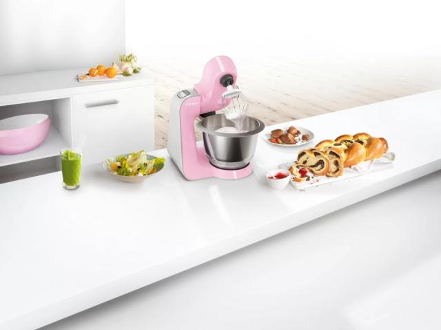 Кухненски робот Bosch MUM58K20, Kitchen machine, MUM5, 1000 W, 3D PlanetaryMixing, add. Plastic blender, Pink-Silver