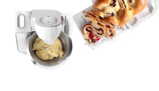 Кухненски робот Bosch MUM58257, Kitchen machine, MUM5, 1000 W, 3D PlanetaryMixing, 7 speeds, 3.9l stainless steel bowl, add accessories, White - silver