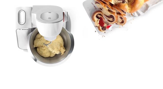 Кухненски робот Bosch MUM58258, Kitchen machine, MUM5, 1000 W, 3D PlanetaryMixing, 7 speeds, 3.9l stainless steel bowl, add accessories, White - silver