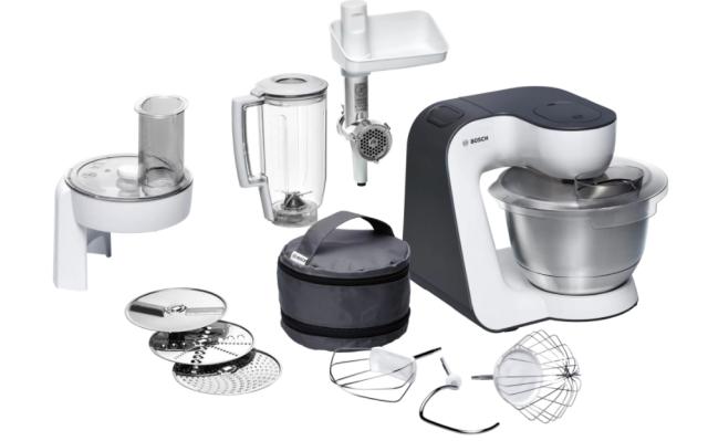 Кухненски робот Bosch MUM50131, Kitchen machine, MUM5, 800 W, 3D PlanetaryMixing, 4 speeds, 3.9l stainless steel bowl, add accessories, White - anthracite