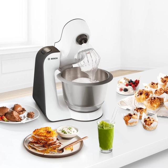 Кухненски робот Bosch MUM50131, Kitchen machine, MUM5, 800 W, 3D PlanetaryMixing, 4 speeds, 3.9l stainless steel bowl, add accessories, White - anthracite