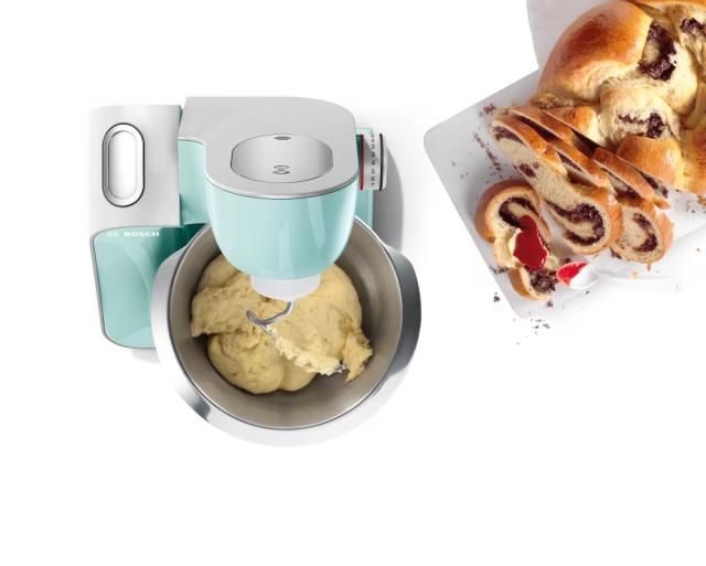 Кухненски робот Bosch MUM58020, Kitchen machine, MUM5, 1000 W, 3D PlanetaryMixing, 7 speeds, 3.9l stainless steel bowl, add accessories,  Turquoise - silver