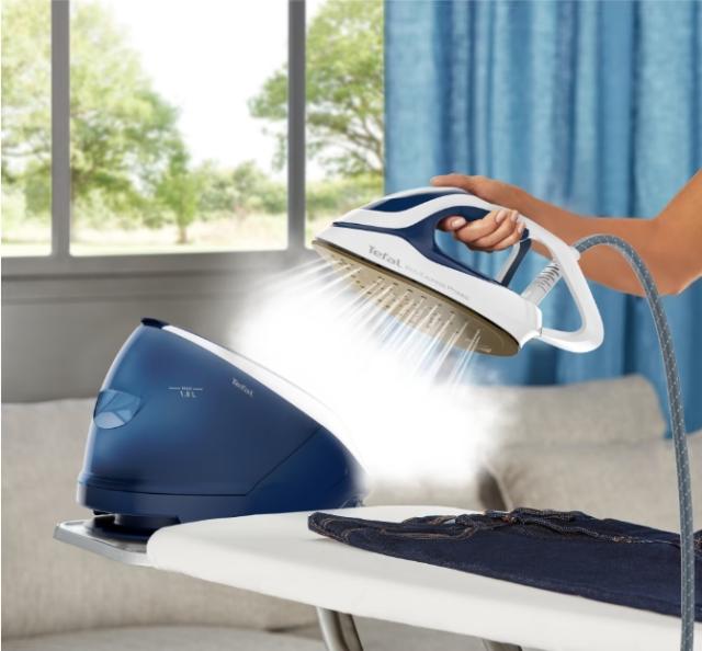 Парогенератор TEFAL GV9221E0 ProExpress Protect, blue, 2600W, electronic temp settings, 7,6bars, 140g/min, steam boost 550g/min, Durilium Airglide Autoclean Ultra Thin soleplate, AD, AO, removable water tank 1,8L, calc collector, lock system, fast he