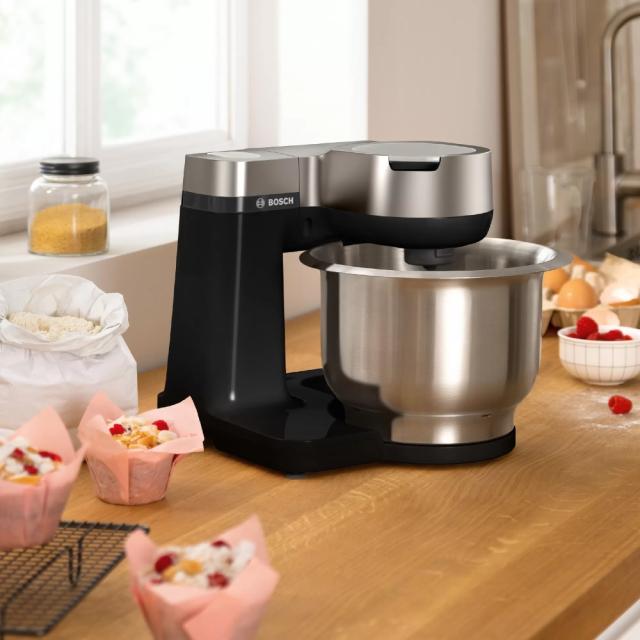 Кухненски робот Bosch MUMS2VM00, Kitchen machine, MUM5, 900 W, Multi-motion-drive, 7 speeds, 3.8l stainless steel bowl, Black - silver