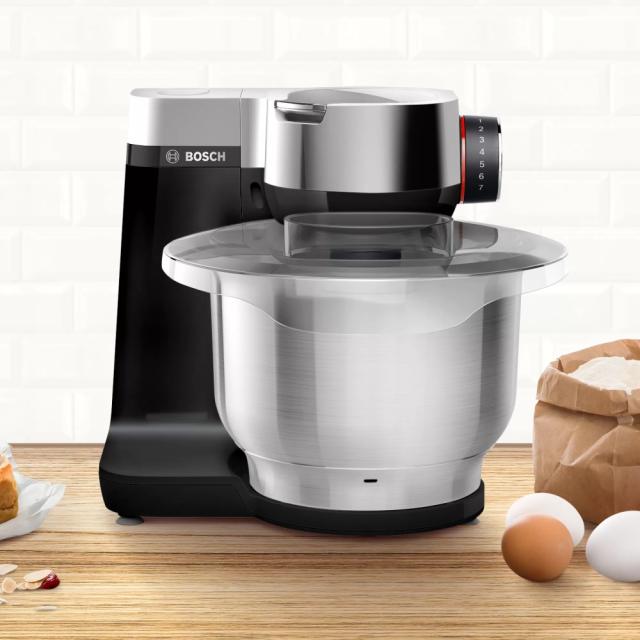 Кухненски робот Bosch MUMS2VM00, Kitchen machine, MUM5, 900 W, Multi-motion-drive, 7 speeds, 3.8l stainless steel bowl, Black - silver