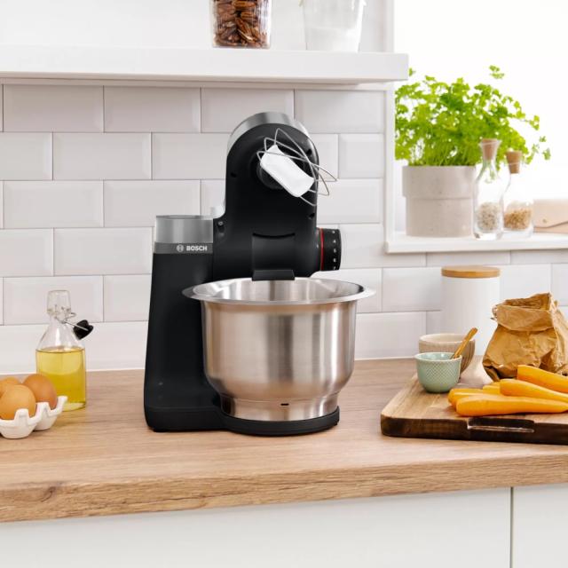 Кухненски робот Bosch MUMS2VM00, Kitchen machine, MUM5, 900 W, Multi-motion-drive, 7 speeds, 3.8l stainless steel bowl, Black - silver