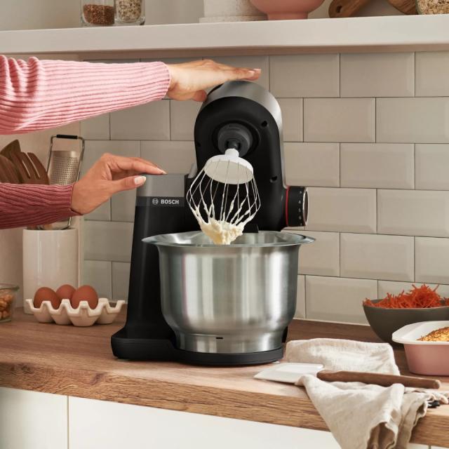 Кухненски робот Bosch MUMS2VM00, Kitchen machine, MUM5, 900 W, Multi-motion-drive, 7 speeds, 3.8l stainless steel bowl, Black - silver