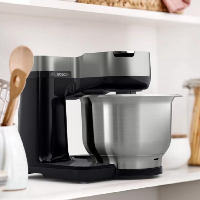 Кухненски робот Bosch MUMS2VM00, Kitchen machine, MUM5, 900 W, Multi-motion-drive, 7 speeds, 3.8l stainless steel bowl, Black - silver