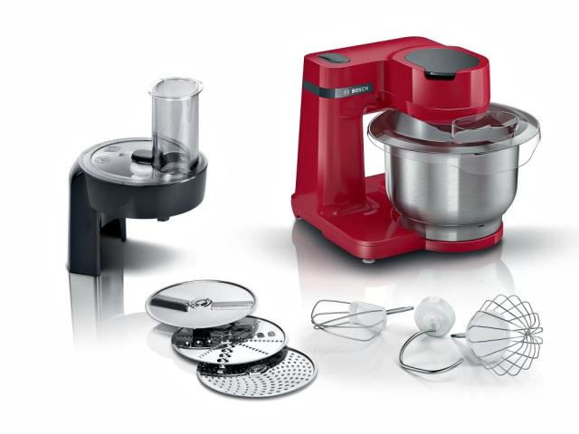 Кухненски робот Bosch MUMS2ER01 Kitchen machine, MUM Serie 2, Multi-motion-drive, 700 W, 4 speeds, 3.8l stainless steel bowl, Red - red