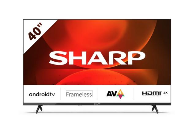 Телевизор Sharp 40FH2EA, 40" LED Android TV, FULL HD 1920x1080 Frameless, DVB-T/T2/C/S/S2, Active Motion 400, 1 000 000:1, Speaker 2x8W, Dolby Digital, Dolby AC-4, Google Assistant, Chromecast Built-in, 2xHDMI, CI+, USB, Wi-Fi, BT, LAN, Video/Audio i