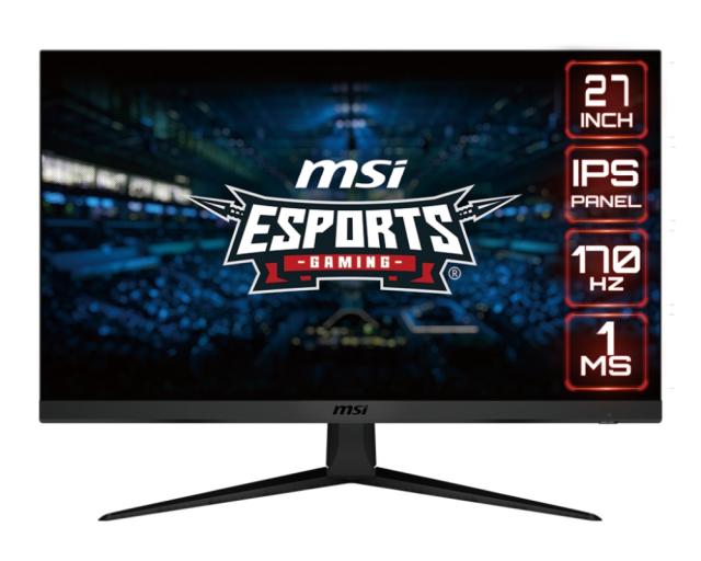 Монитор MSI Optix G2712, 27", IPS, 1ms, 170Hz, FHD 1920x1080, FLAT, AG, FreeSync Premium, Anti-Flicker, Less Blue Light, Night Vision, 250 cd/m2, Contrast 1100:1, DCR 100M:1, 2x HDMI 1.4b, DP 1.2a, 1x Earphone out, Tilt, VESA 100, Frameles, 9S6-3CB51