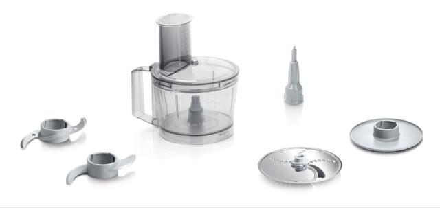 Кухненски робот Bosch MCM3100W, Kitchen machine, MultiTalent 3, 800 W, BPA, plastic bowl 2.3 l , Double-sided stainless steel disc for cutting and shredding, Dough attachment, white
