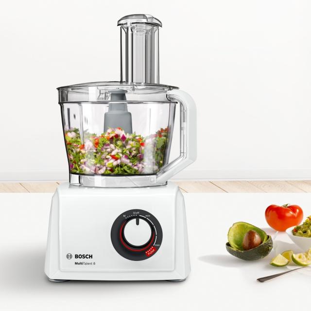 Кухненски робот BOSCH MC812W872, Food processor, MultiTalent 8, 1250 W, add.Tritan blender, Juice extractor, Dough Tool,Whiter