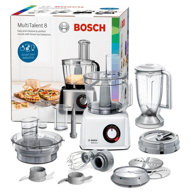Кухненски робот BOSCH MC812W872, Food processor, MultiTalent 8, 1250 W, add.Tritan blender, Juice extractor, Dough Tool,Whiter