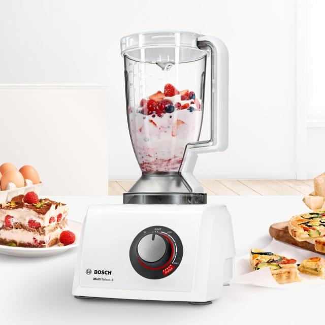 Кухненски робот BOSCH MC812W620,Food processor, MultiTalent 8, 1100 W, add. Tritan blender,Citrus press, Dough Tool, Whisk, White