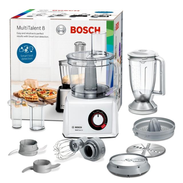 Кухненски робот BOSCH MC812W620,Food processor, MultiTalent 8, 1100 W, add. Tritan blender,Citrus press, Dough Tool, Whisk, White