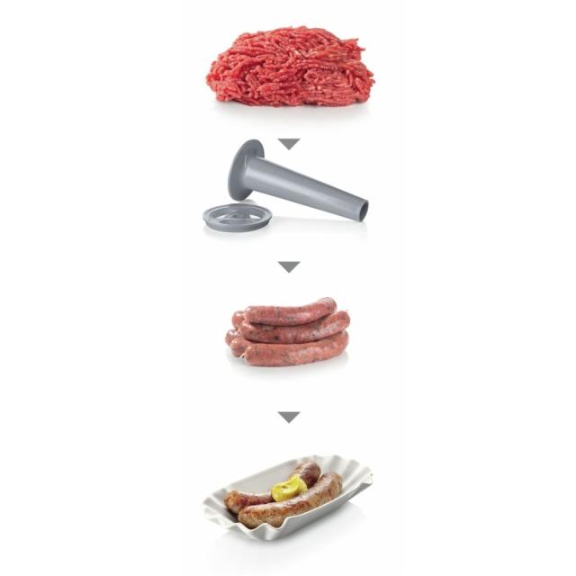 Месомелачка Bosch MFW68660, Meat mincer, ProPower, 800 W - 2000W, Discs: 3 / 4,8 / 8 mm, Sausage attachment, Fruit press attachmen, Kebbe attachment, Out: 4.3kg/min, Black