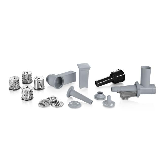 Месомелачка Bosch MFW68660, Meat mincer, ProPower, 800 W - 2000W, Discs: 3 / 4,8 / 8 mm, Sausage attachment, Fruit press attachmen, Kebbe attachment, Out: 4.3kg/min, Black