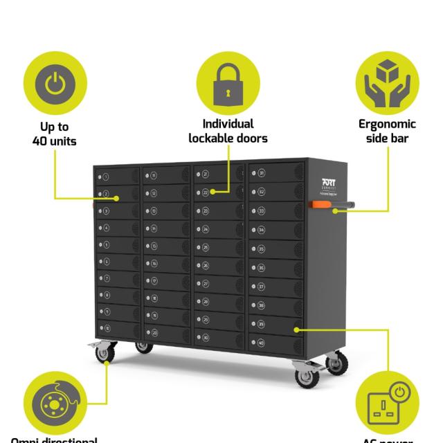 Зарядна станция PORT charging cabinet 40 slots individual doors