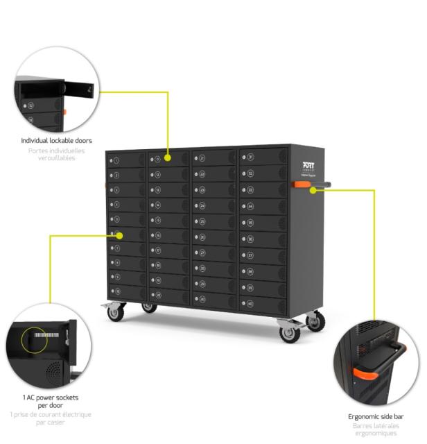 Зарядна станция PORT charging cabinet 40 slots individual doors