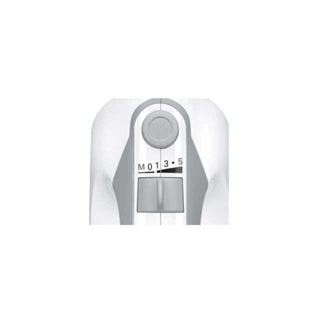 Миксер Bosch MFQ36400, Hand mixer, 450 W, 5 speed settings, additional pulse/turbo setting, white/grey