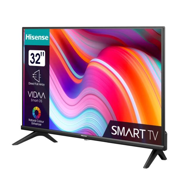 Телевизор Hisense 32" A4K, HD 1366x768, DLED, HDR, HLG, Dolby Audio, DTS Virtual X, Smart TV, WiFi, WiFi Direct, BT, Anyview Cast, 2xHDMI, 2xUSB, LAN, CI+, DVB-T2/C/S2, Black