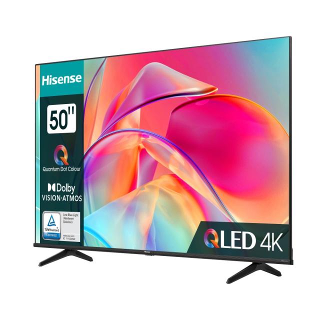 Телевизор Hisense 50" E7KQ, 4K Ultra HD 3840x2160, QLED, Quantum Dot, HDR 10+, HLG, Dolby Vision, DTS Virtual X, Smart TV, WiFi 5GHz, WiFi Direct, BT, Anyview Cast, 3xHDMI, 2xUSB, LAN, CI+, DVB-T2/C/S2, Black