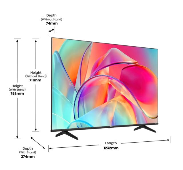 Телевизор Hisense 55" E7KQ, 4K Ultra HD 3840x2160, QLED, Quantum Dot, HDR 10+, HLG, Dolby Vision, DTS Virtual X, Smart TV, WiFi 5GHz, WiFi Direct, BT, Anyview Cast, 3xHDMI, 2xUSB, LAN, CI+, DVB-T2/C/S2, Black