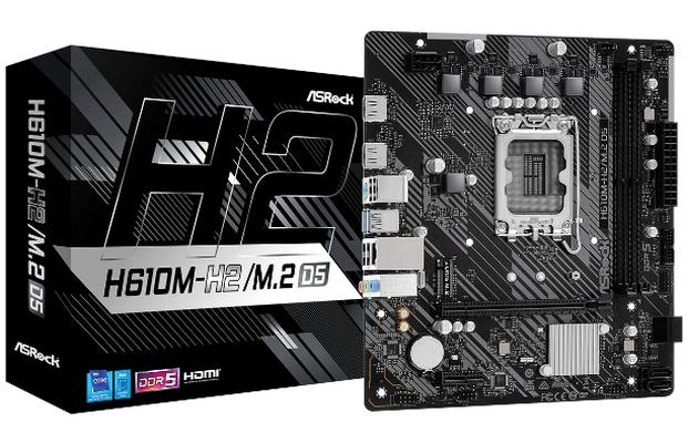 Дънна платка ASRock H610M-H2/M.2, H610, LGA1700, DDR5, PCI-E 4.0, 4x SATA 6Gb/s, 1x M.2, 2x USB 3.2 Gen1, mATX