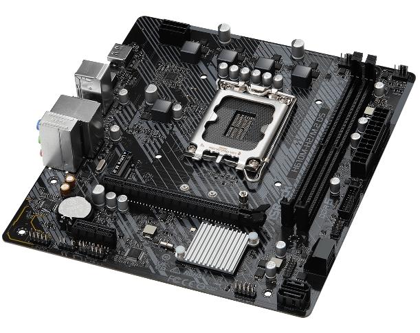 Дънна платка ASRock H610M-H2/M.2, H610, LGA1700, DDR5, PCI-E 4.0, 4x SATA 6Gb/s, 1x M.2, 2x USB 3.2 Gen1, mATX