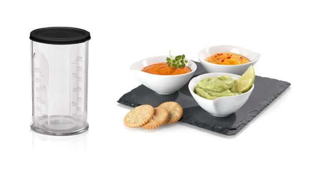 Пасатор Bosch MS8CM6190, Blender, MaxoMixx, 1000 W,  Included food processor for cutting, shredding, slicing and even kneading dough, transparent jug, chopper, stirrer and separate knife for crushing ice,  Stainless steel