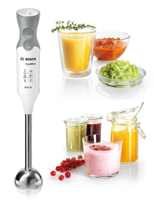 Пасатор Bosch MSM66120, Blender, ErgoMixx, 600 W, Included transparent jug & chopper, White