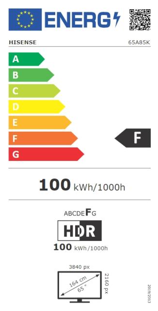 Телевизор Hisense 65" A85K, 4K Ultra HD 3840x2160, OLED, 120Hz, IPS, HDR 10+, HLG, Dolby Vision IQ, Dolby Atmos, Smart TV, WiFi 6E, WiFi Direct, BT, Anyview Cast, 4xHDMI, 2xUSB, LAN, CI+, DVB-T2/C/S2, Black