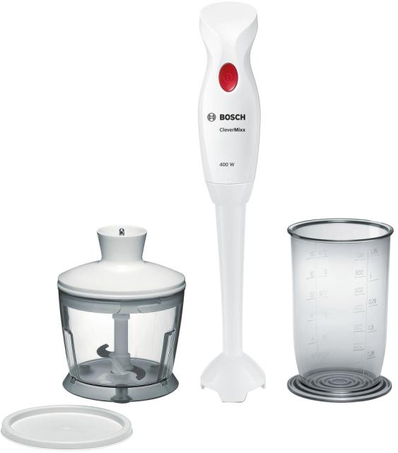 Пасатор Bosch MSM14200, Blender, CleverMixx, 400 W, Included transparent jug & chopper, White, deep red