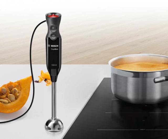Пасатор Bosch MS6CB61V5, Blender, ErgoMixx, 1000 W, Included transparent jug, chopper, stirrer & vacuum system, Black, anthracite