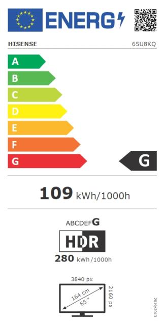 Телевизор Hisense 65" U8KQ, 4K Ultra HD 3840x2160, ULED Pro, FALD, Quantum Dot, 144Hz, IPS, HDR 10+, HLG, Dolby Vision IQ, Dolby Atmos, Smart TV, WiFi 5GHz, WiFi Direct, BT, Anyview Cast, 4xHDMI, 2xUSB, LAN, CI+, DVB-T2/C/S2, Black