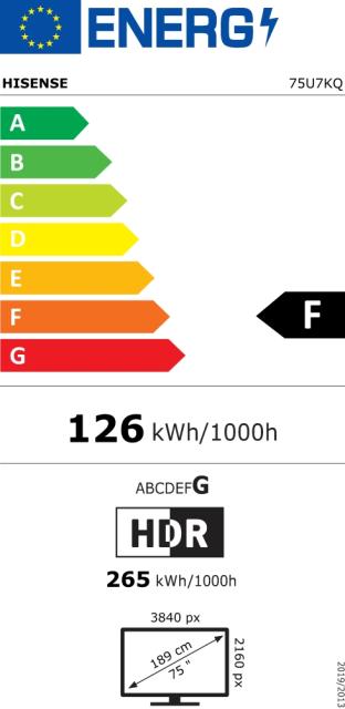 Телевизор Hisense 75" U7KQ, 4K Ultra HD 3840x2160, ULED, FALD, Quantum Dot, 144Hz, IPS, HDR 10+, HLG, Dolby Vision IQ, Dolby Atmos, Smart TV, WiFi 5GHz, WiFi Direct, BT, Anyview Cast, 4xHDMI, 2xUSB, LAN, CI+, DVB-T2/C/S2, Black