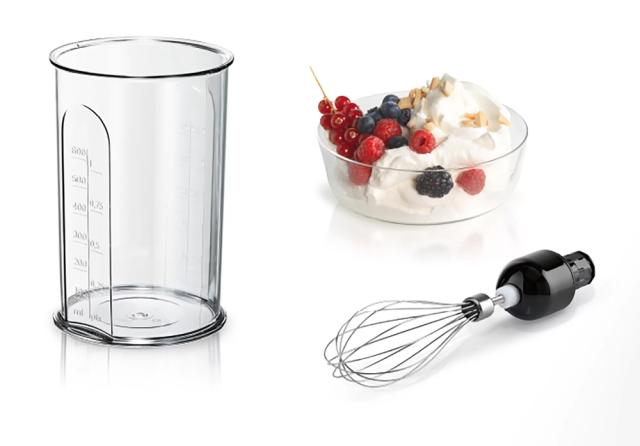 Пасатор Bosch MS64M6170, Blender, ErgoMixx Style, 1000 W, Included transparent jug, chopper, stirrer and separate knife for crushing ice, Stainless steel