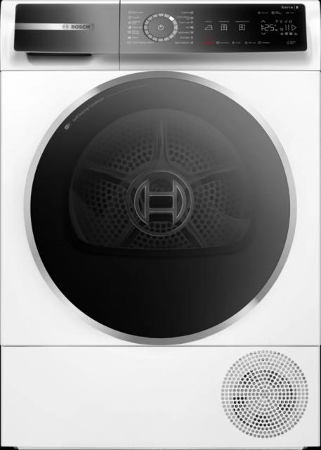 Сушилня Bosch WQB245B0BY, SER8, Tumble dryer with heat pump 9kg A+++ / B cond. 61dB, selfCleaning Condenser, drain set, Reverse tumble action, interior light, HC, White