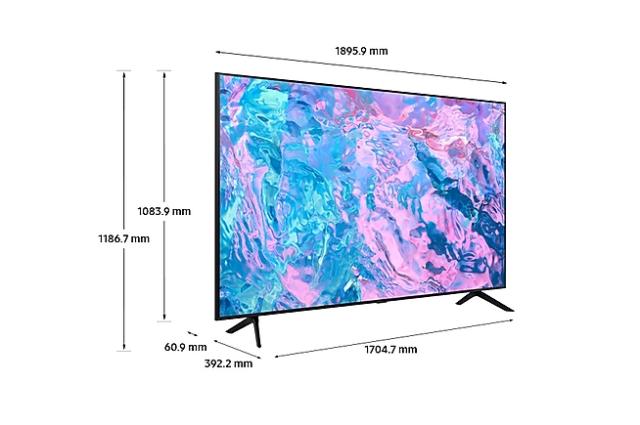 Телевизор Samsung 85" 85CU7172 4K LED TV, SMART, HDR 10+, Q-Symphony, 3xHDMI, USB, Wi-Fi 5, Bluetooth 5.2, Black