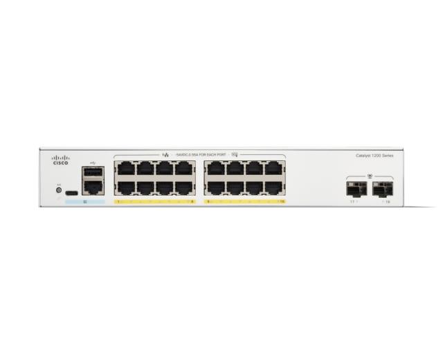 Комутатор Cisco Catalyst 1200 16-port GE, PoE, 2x1G SFP