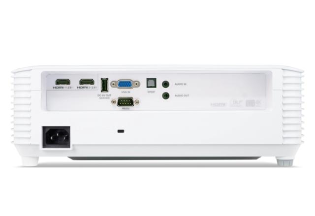 Мултимедиен проектор Acer Projector X1827, DLP, UHD 4K (3,840 x 2,160), 4000 ANSI Lumens, 3D, 10000:1, HDMI, RS-232, USB A, SPDIF, Audio in, Audio out, Speaker 10W, 3.1kg, Lamp life up to 12000 hours, White