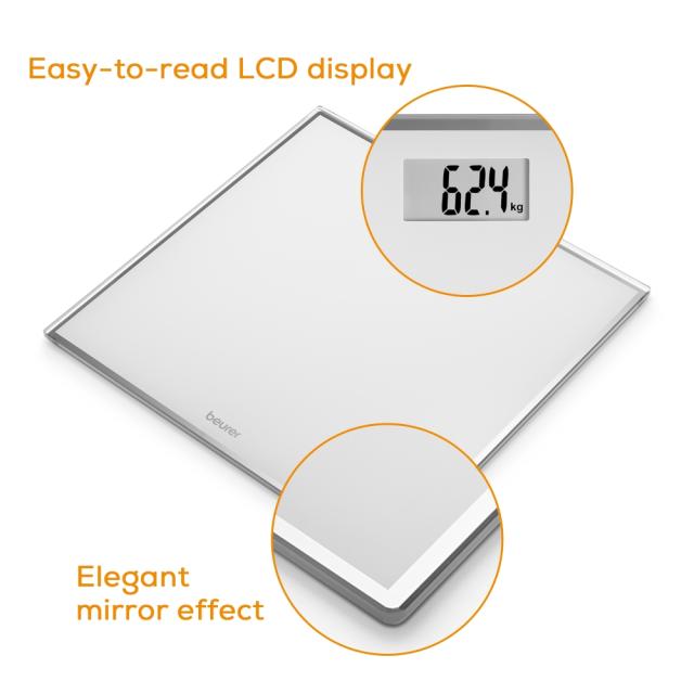 Везна Beurer GS 120 Kompakt Glass bathroom scale  black; Automatic switch-off, overload indicator; 180 kg / 100 g