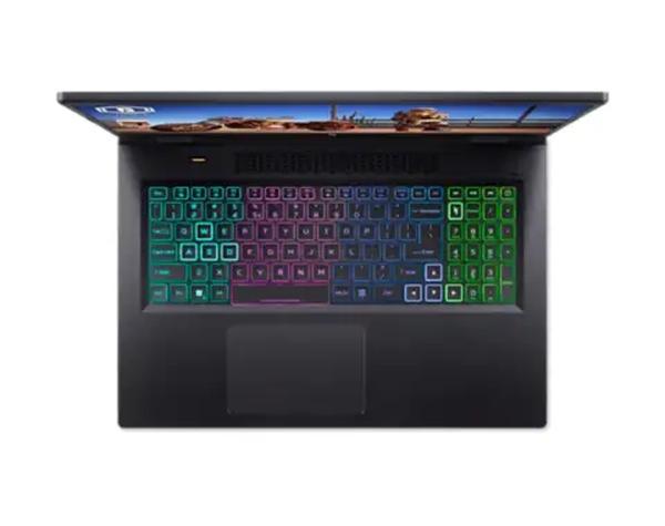 Лаптоп Acer Nitro 5, AN17-51-7593, Core i7-13700H (3.70GHz up to 5.00GHz, 24MB), 17.3” QHD (2560x1440) IPS, 165Hz, 16GB DDR5 (1 slot free), 1024GB PCIe SSD, RTX 4060 8GB GDDR6, Wi-Fi 6e, BT 5.1, HD Mic&Cam, RGB Backlit KB, Linux, Black