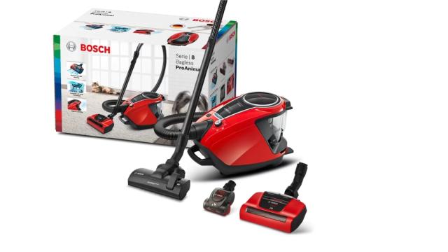 Прахосмукачка Bosch BGS7PET, Vacuum Cleaner, Series 8, SensorBagless Technology, ProAnimal, HEPA hygienic filter, 72 dB(A), red